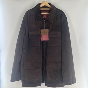 NEW Eddie Bauer Seattle Suede Field Jacket Car Coat Quilt Insulated Brown XL NWT